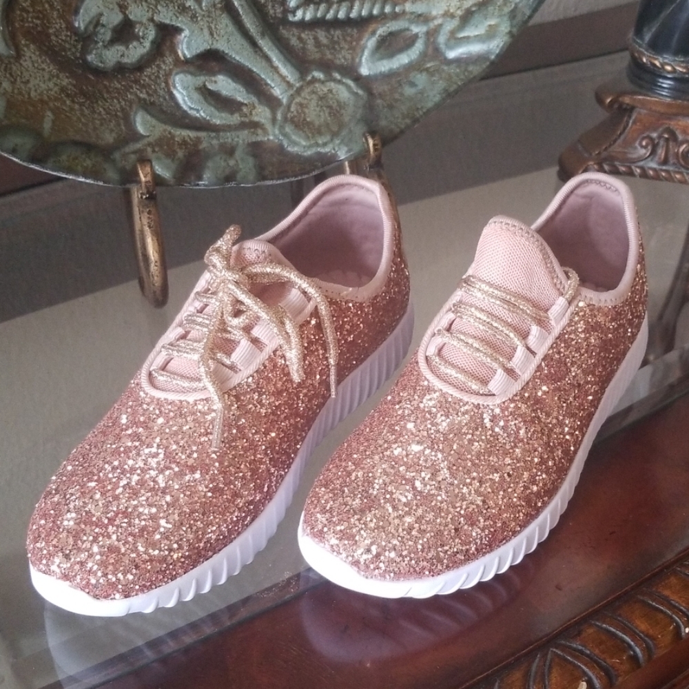 NIB Forever brand rose gold tennis shoes